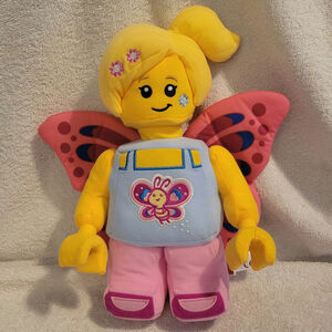 Lego Pink Butterfly Girl Stuffed Plush Toy Figure 12in Manhattan Toys